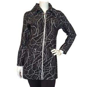 Tonia DeBellis Black White Abstract Print Jacket